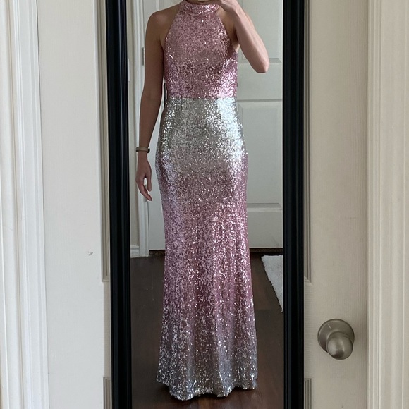 Vince Camuto silver pink ombré sequin dress - Picture 2 of 6